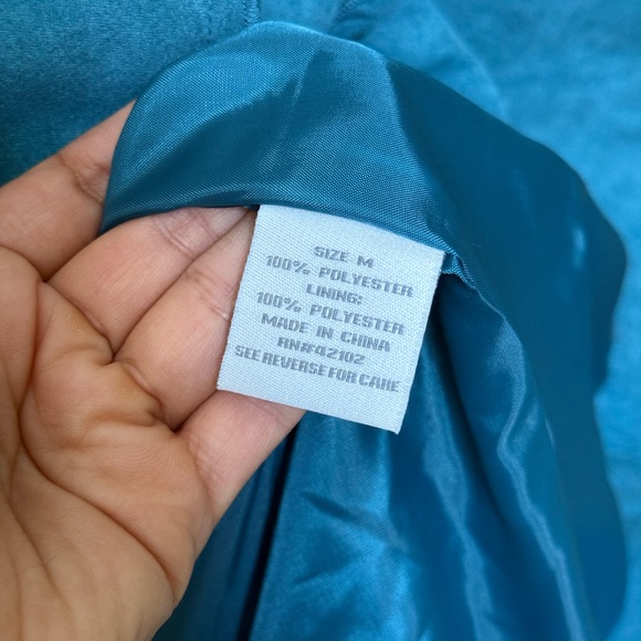 VINTAGE Dressbarn Turquoise Jacket Size M - Picture 3 of 5